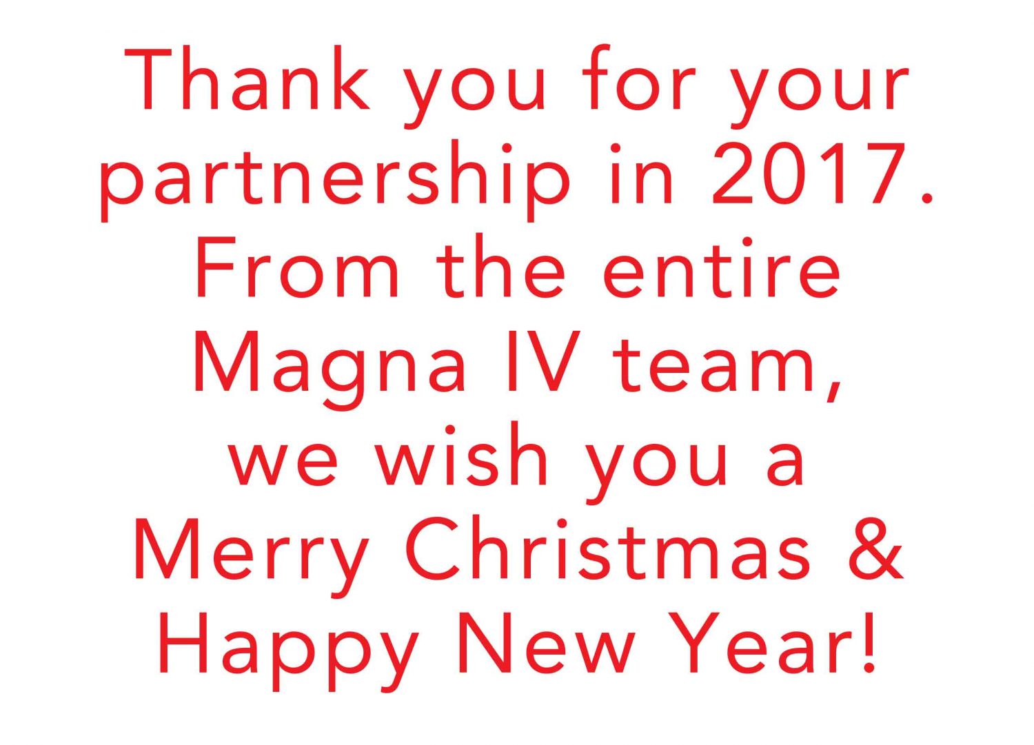 Magna IV Happy Holidays